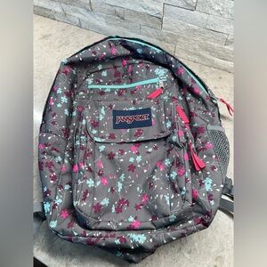 Jansport Laptop Stylish Floral Art Print Backpack with Multiple Compartments